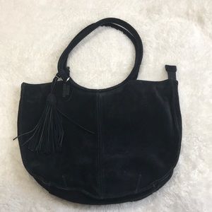 Apostrophe black suede purse